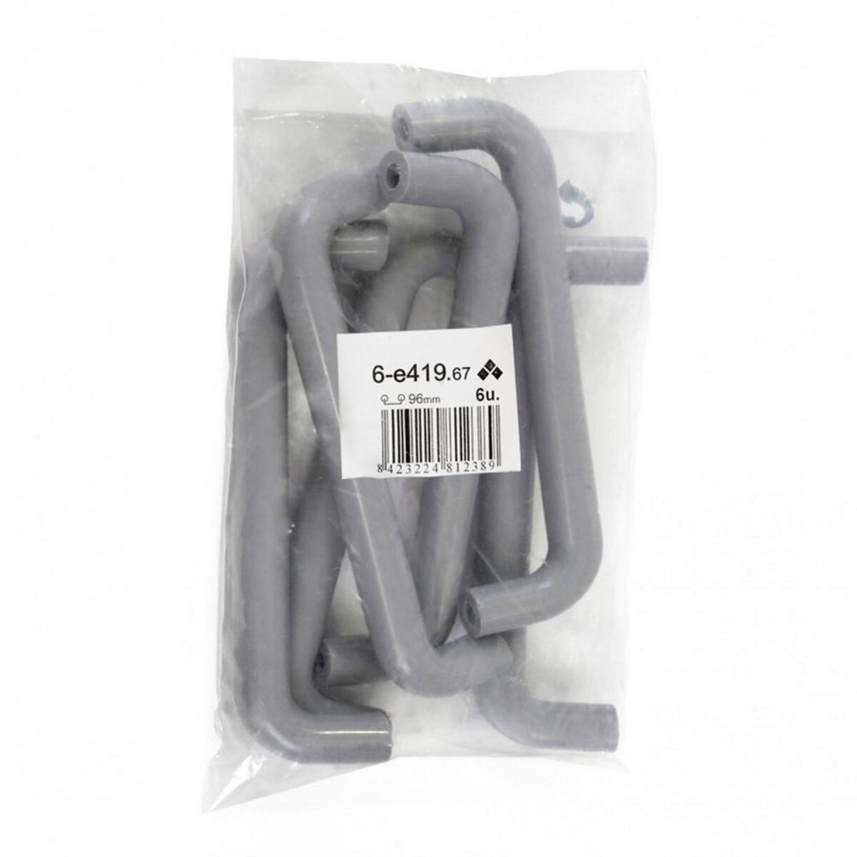 CENTRALE BRICO Lot de 6 poignées de meuble entraxe 96 mm aluminium anodisé