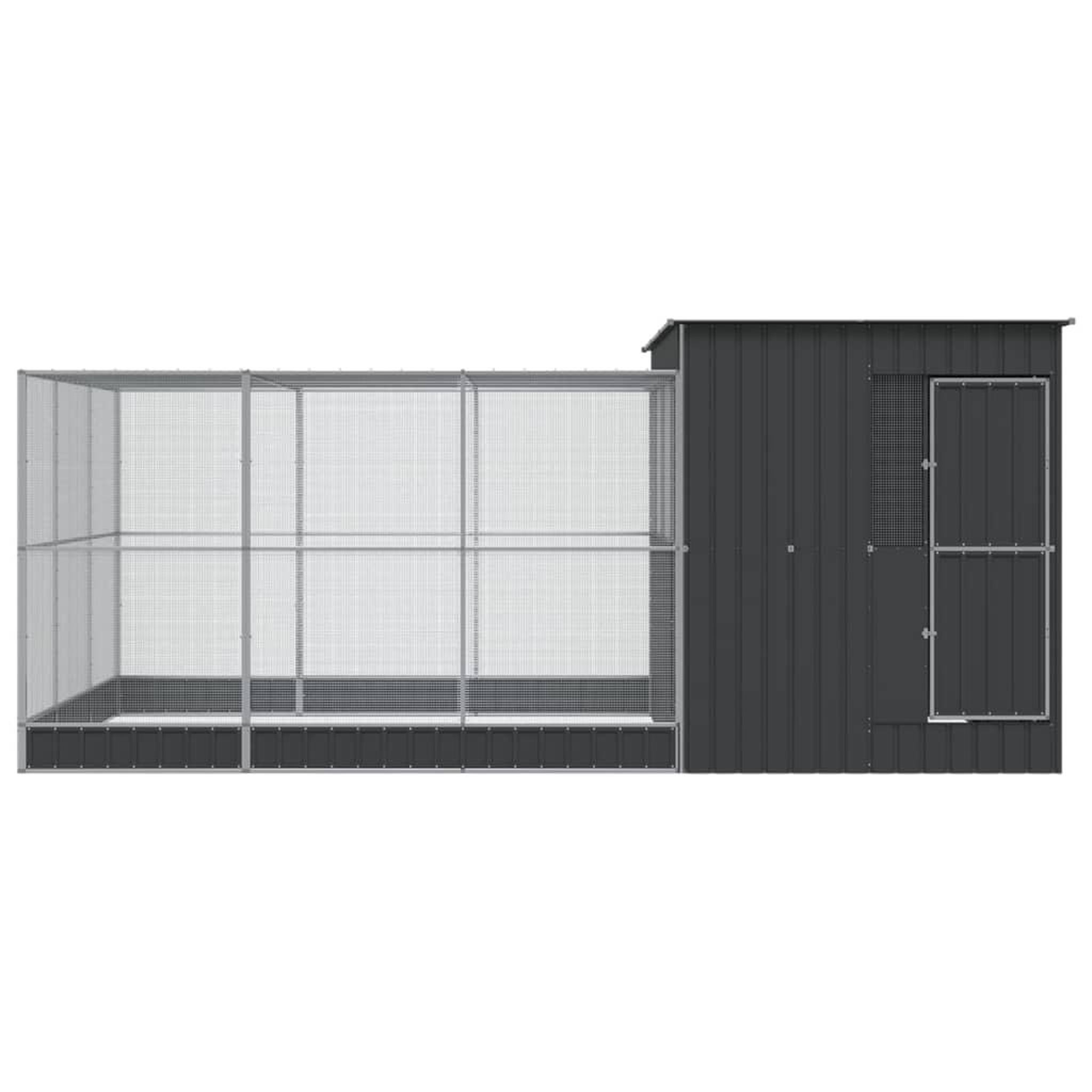Voir la diapositive 3 : VIDAXL Voliere avec extension argente 497x303x216 cm acier