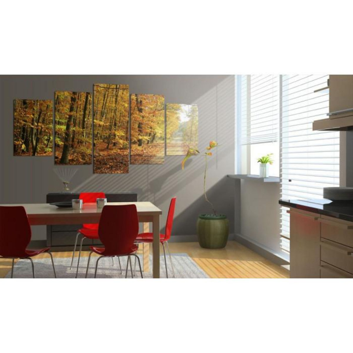 Paris Prix Tableau Imprimé  Voie Parmi Les Feuilles Collorées