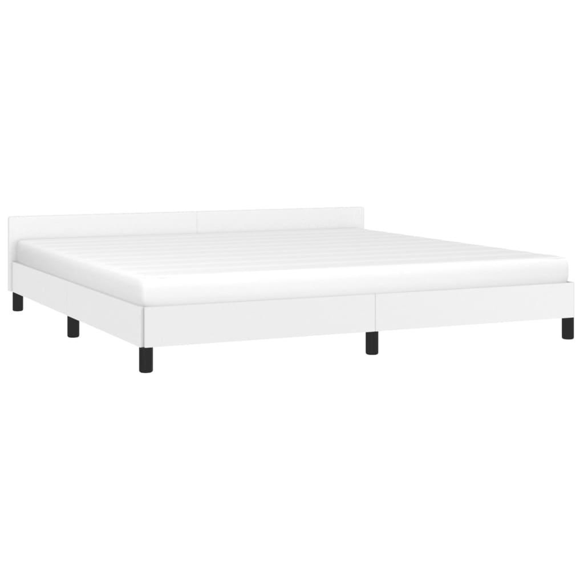 Voir la diapositive 3 : VIDAXL Cadre de lit avec tete de lit sans matelas blanc 200x200 cm
