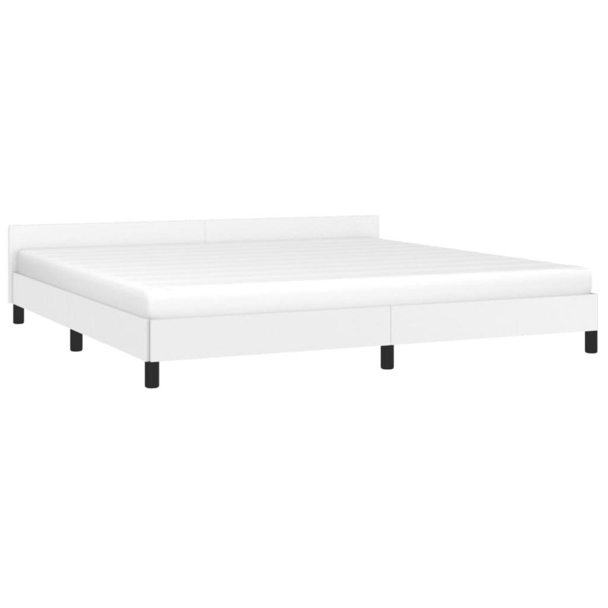 VIDAXL Cadre de lit avec tete de lit sans matelas blanc 200x200 cm