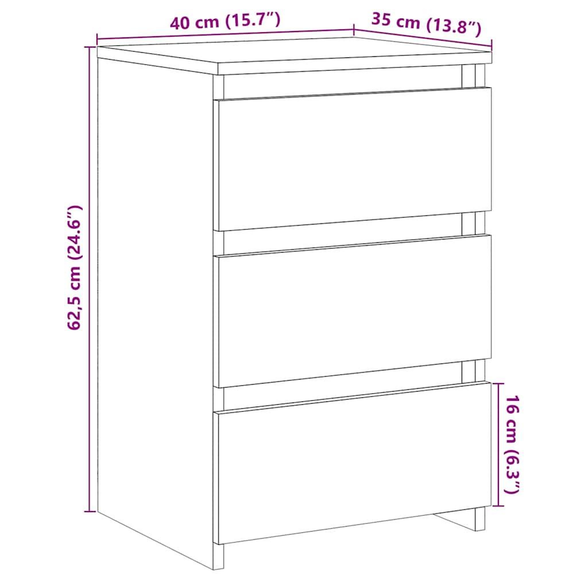 Voir la diapositive 6 : VIDAXL Table de chevet vieux bois 40x35x62,5 cm bois d'ingenierie