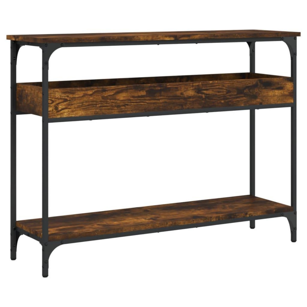VIDAXL Table console avec etagere chene fume 100x29x75 cm