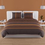 SOLEIL D'OCRE Parure housse de couette en coton 57 fils CACHEMIRE, par Soleil d'Ocre. Coloris disponibles : Gris