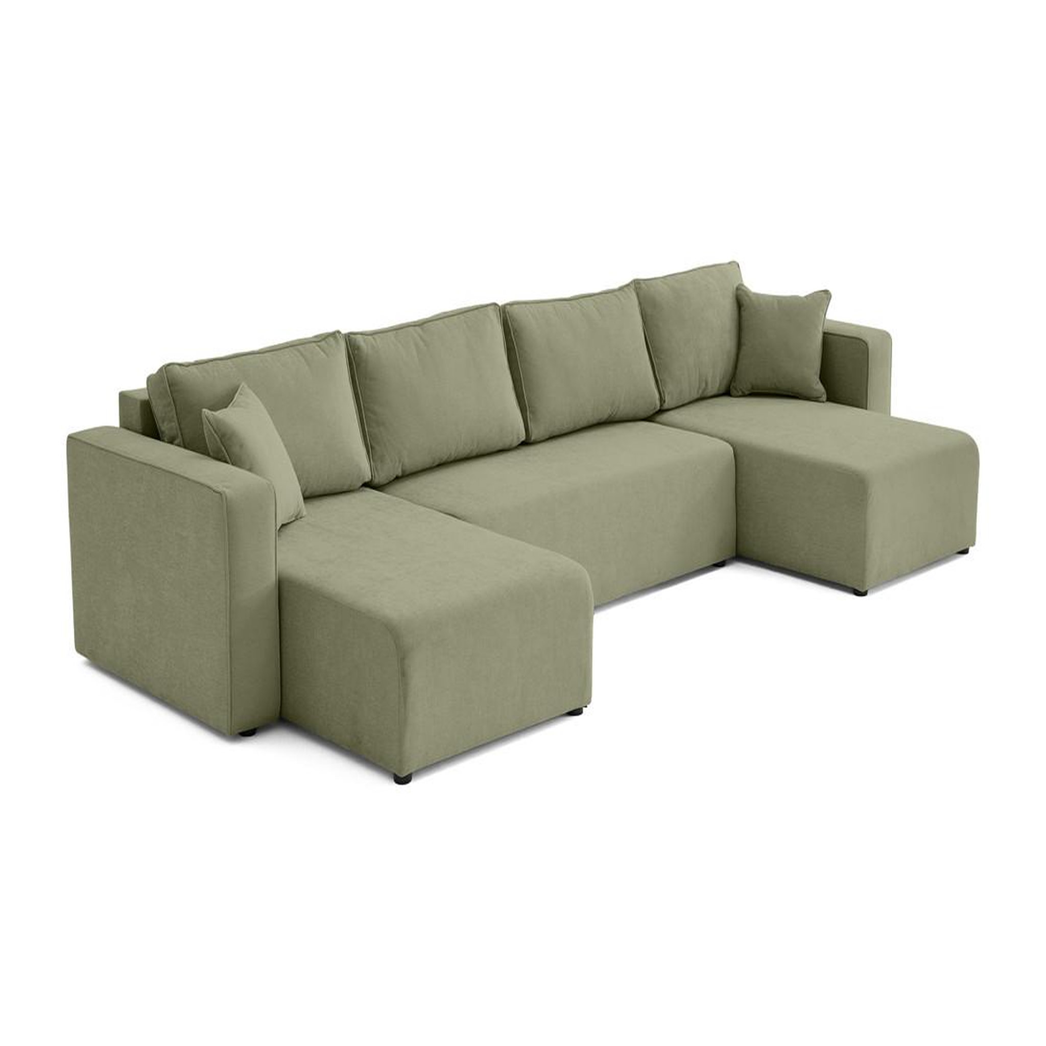 Voir la diapositive 5 : BEST MOBILIER Topaze - canapé panoramique - 7 places - convertible avec coffre - en tissu