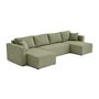 Voir la diapositive 5 : BEST MOBILIER Topaze - canapé panoramique - 7 places - convertible avec coffre - en tissu