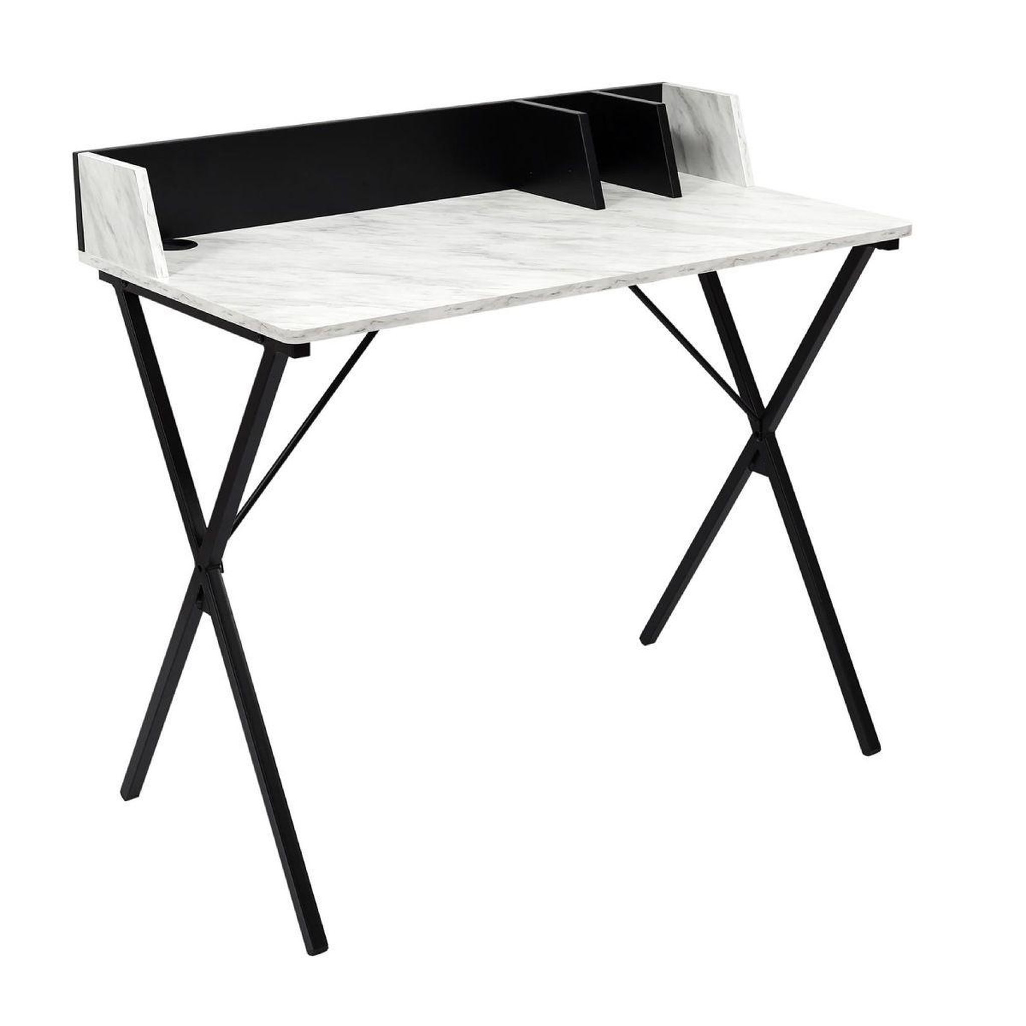 The Home Deco Factory Bureau effet marbre  brice  90cm gris