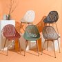 The Home Deco Factory Lot de 4 chaises d'extérieur Calvi en polypropylène - Terracotta
