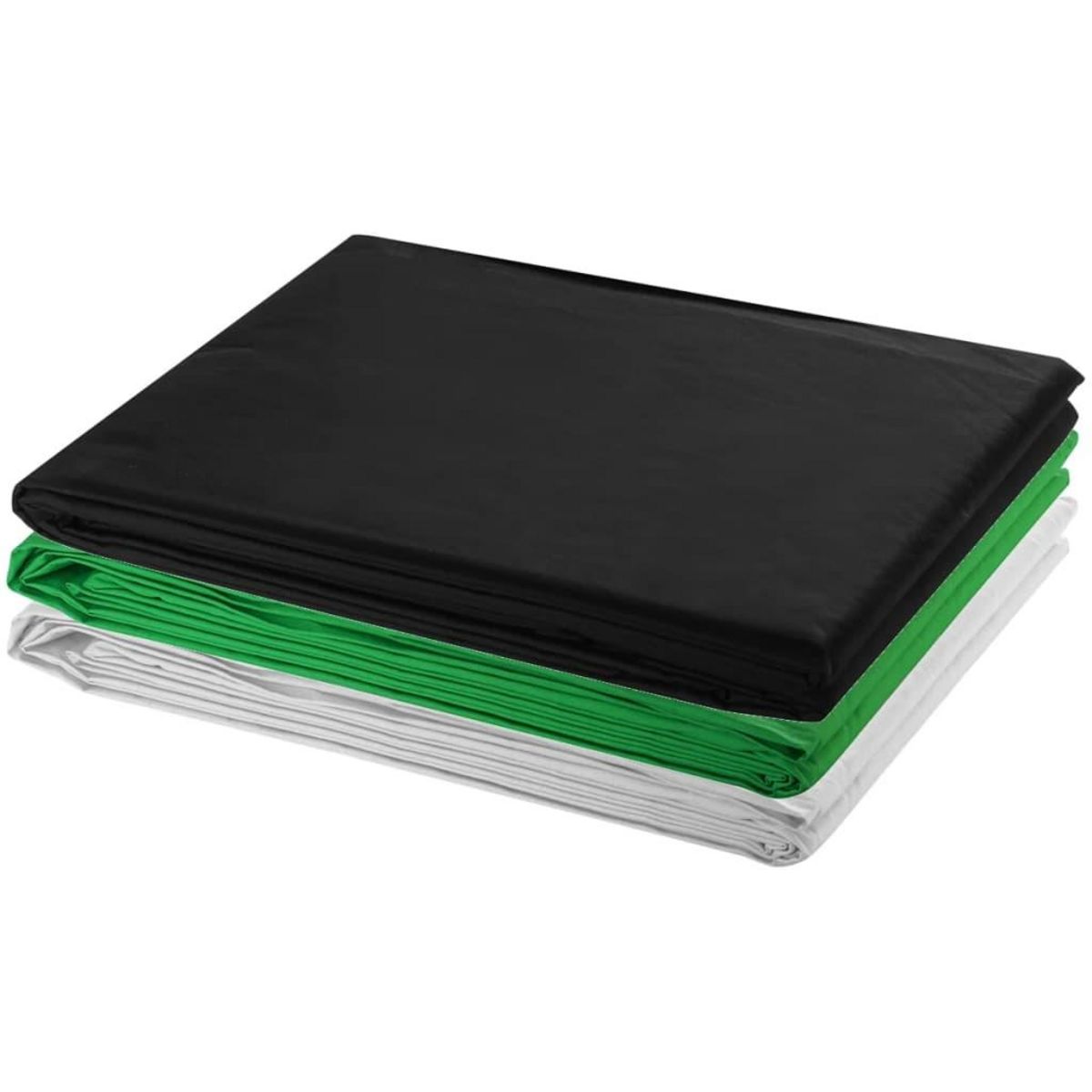 VIDAXL Kit de studio photo et 3 toiles de fond reglables Coton 3x5 m