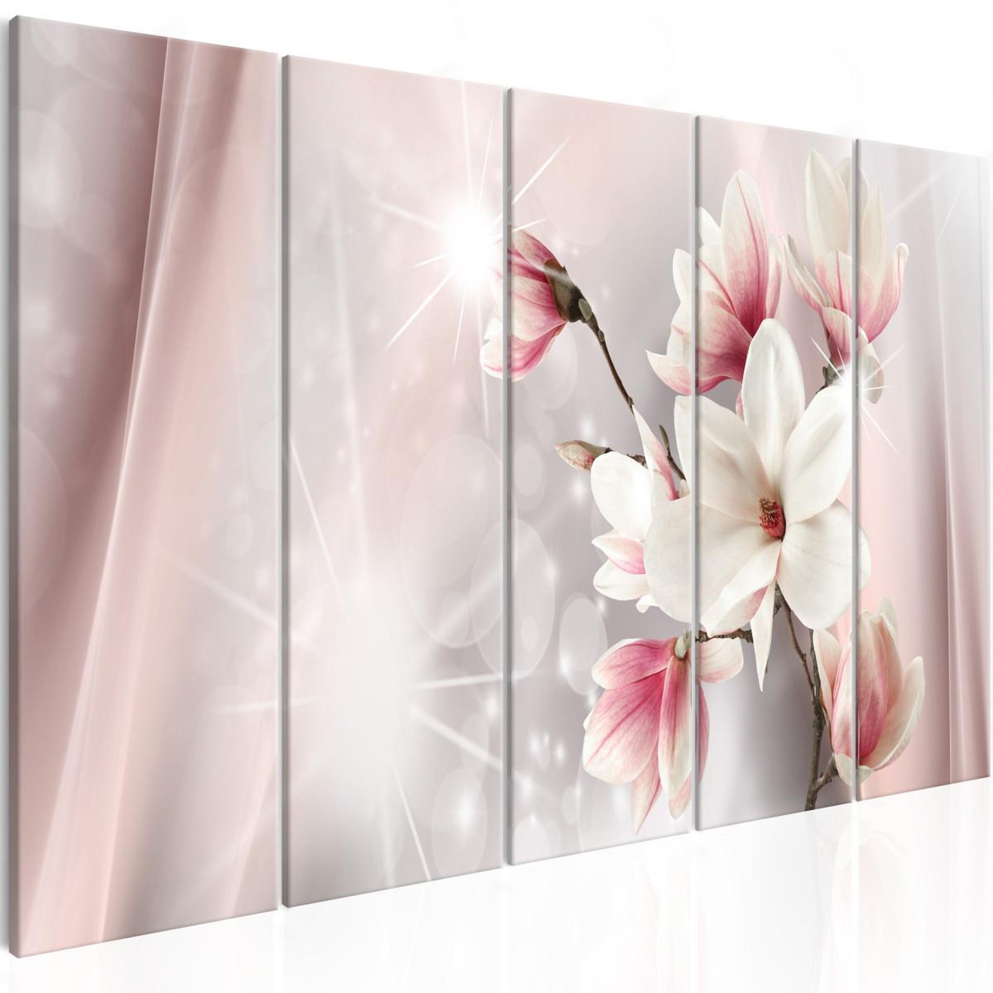 Paris Prix Tableau 5 panneaux  dazzling magnolias narrow. Coloris disponibles : Multicolore