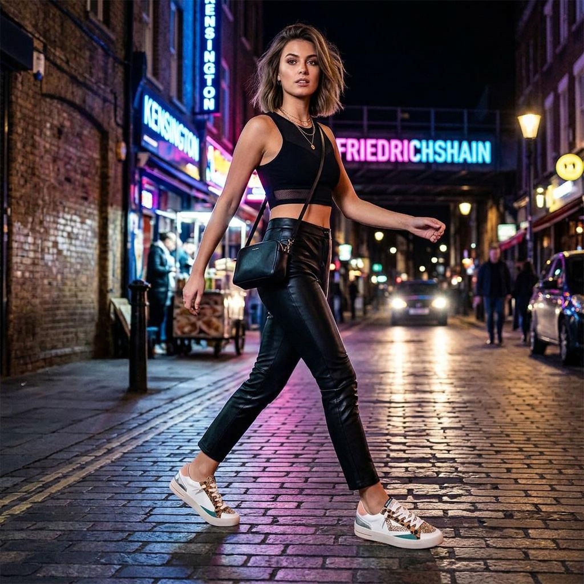 Voir la diapositive 5 : OZABI OZABI Sneakers Léopard Glitter Femme Plateforme MMXXIV