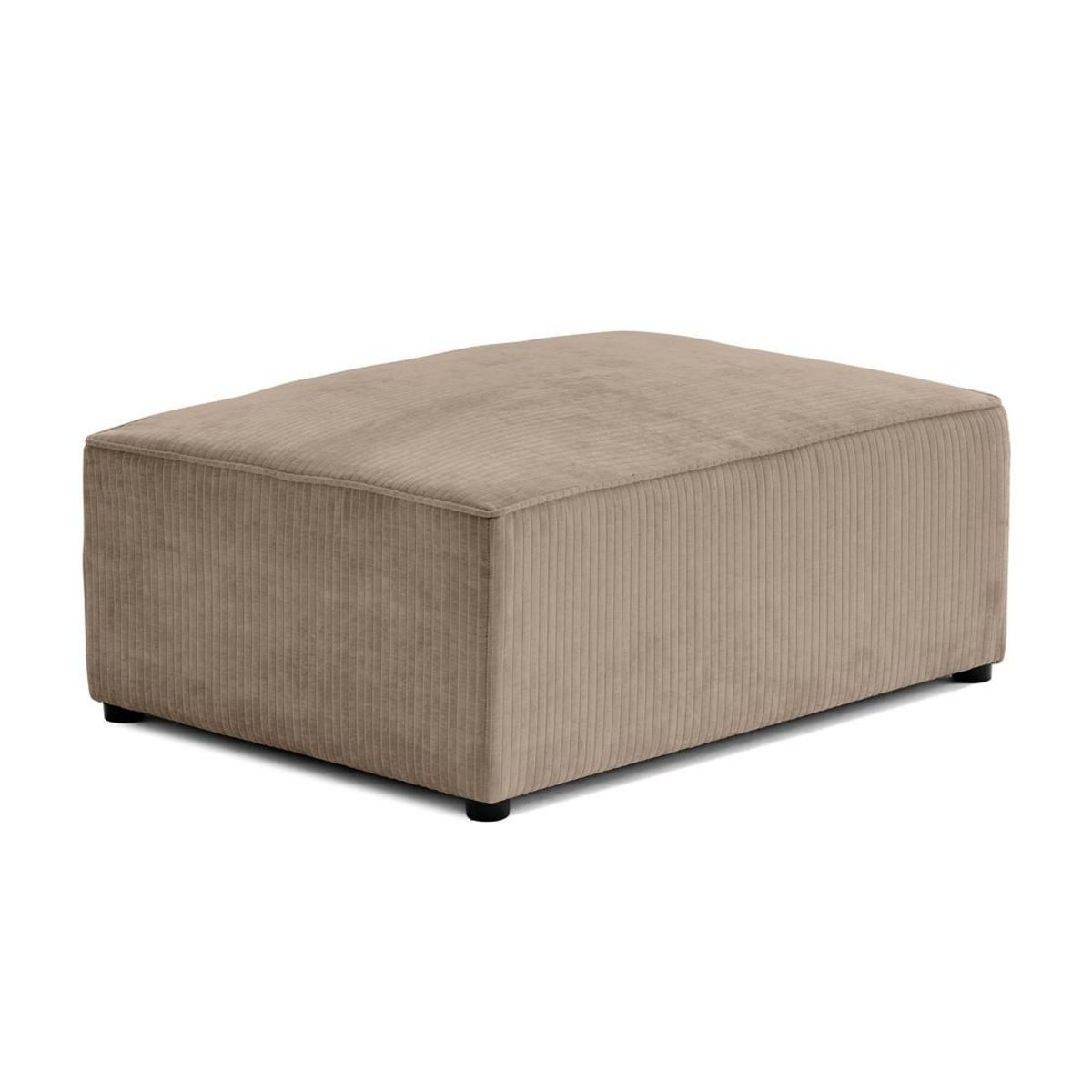 BEST MOBILIER Topaze - pouf - en velours côtelé plat