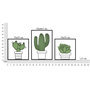 Voir la diapositive 6 : Paris Prix Lot de 3 Déco Murales  Cactus  46cm Vert & Noir