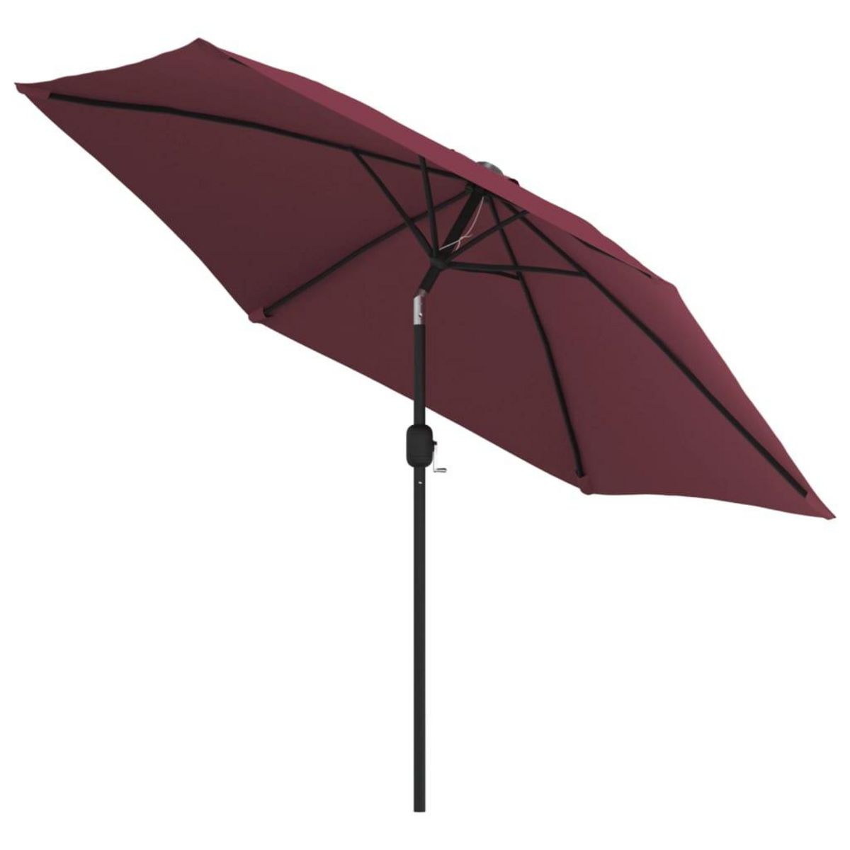 VIDAXL Parasol de jardin avec lumieres LED mat en acier rouge bordeaux