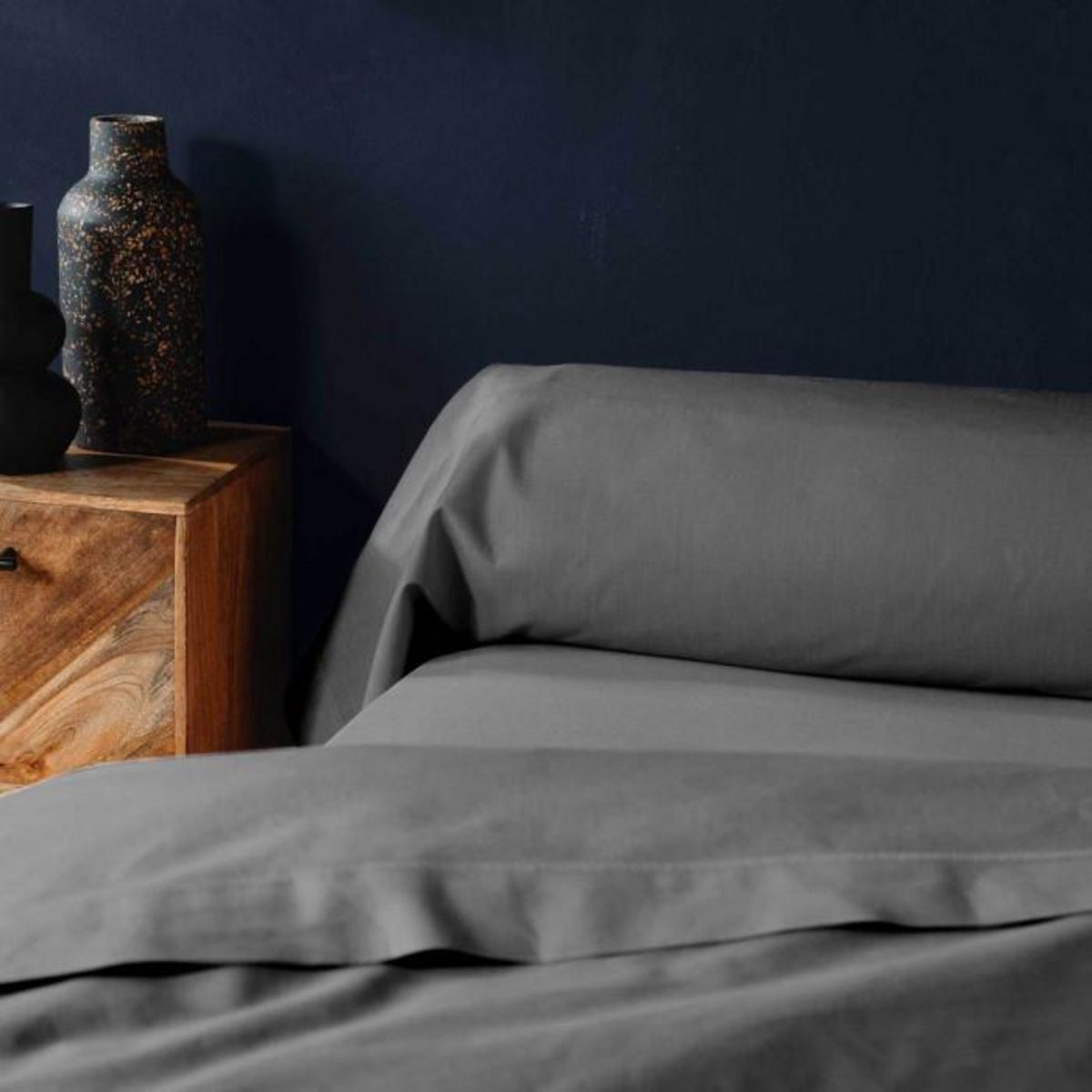 Paris Prix Taie de Traversin  Lina  85x185cm Anthracite