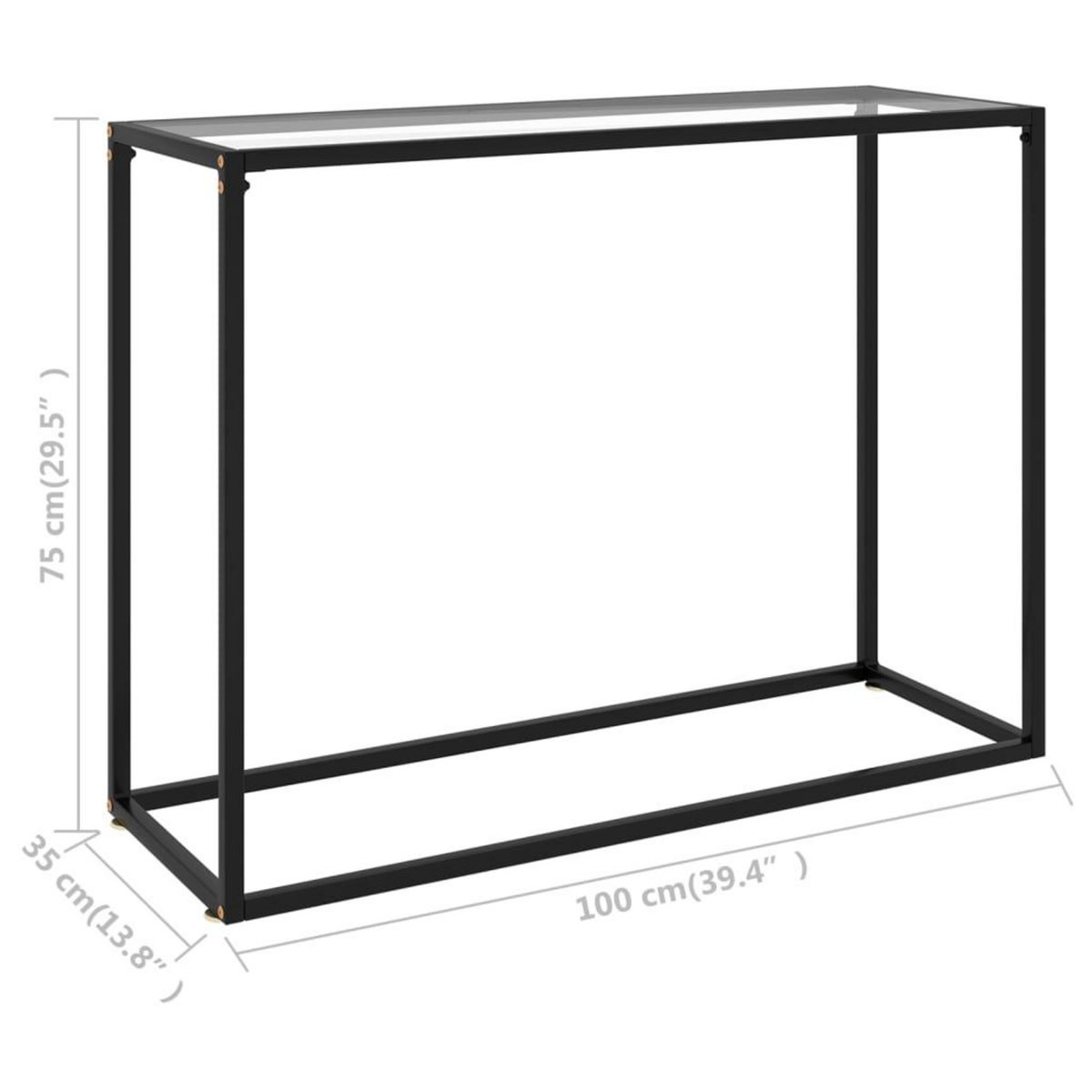 VIDAXL Table console Transparent 100x35x75 cm Verre trempe