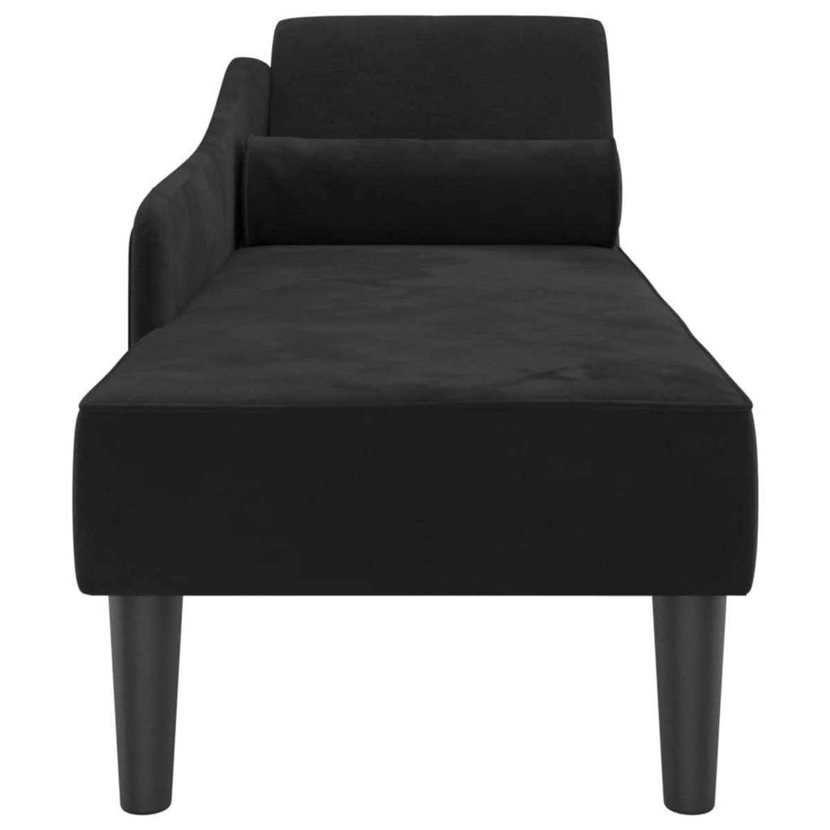 VIDAXL Chaise longue avec coussins noir velours