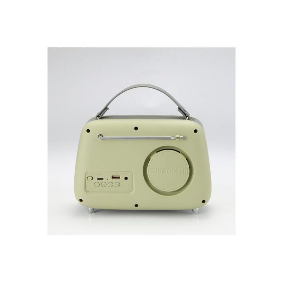 Halterrego Radio Halterrego Enceinte Radio retro RMS 5W, Bluetooth, Radio FM, lecteur USB, Aux IN, Batterie rechargeable, vert olive