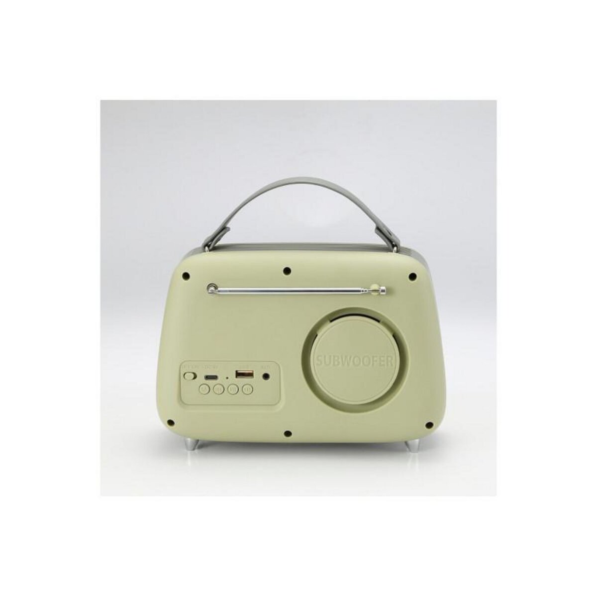 Halterrego Radio Halterrego Enceinte Radio retro RMS 5W, Bluetooth, Radio FM, lecteur USB, Aux IN, Batterie rechargeable, vert olive