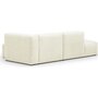 HOMIFAB Canapé d'angle à droite modulable avec méridienne 3/4 places en tissu ivoire - Modulo New