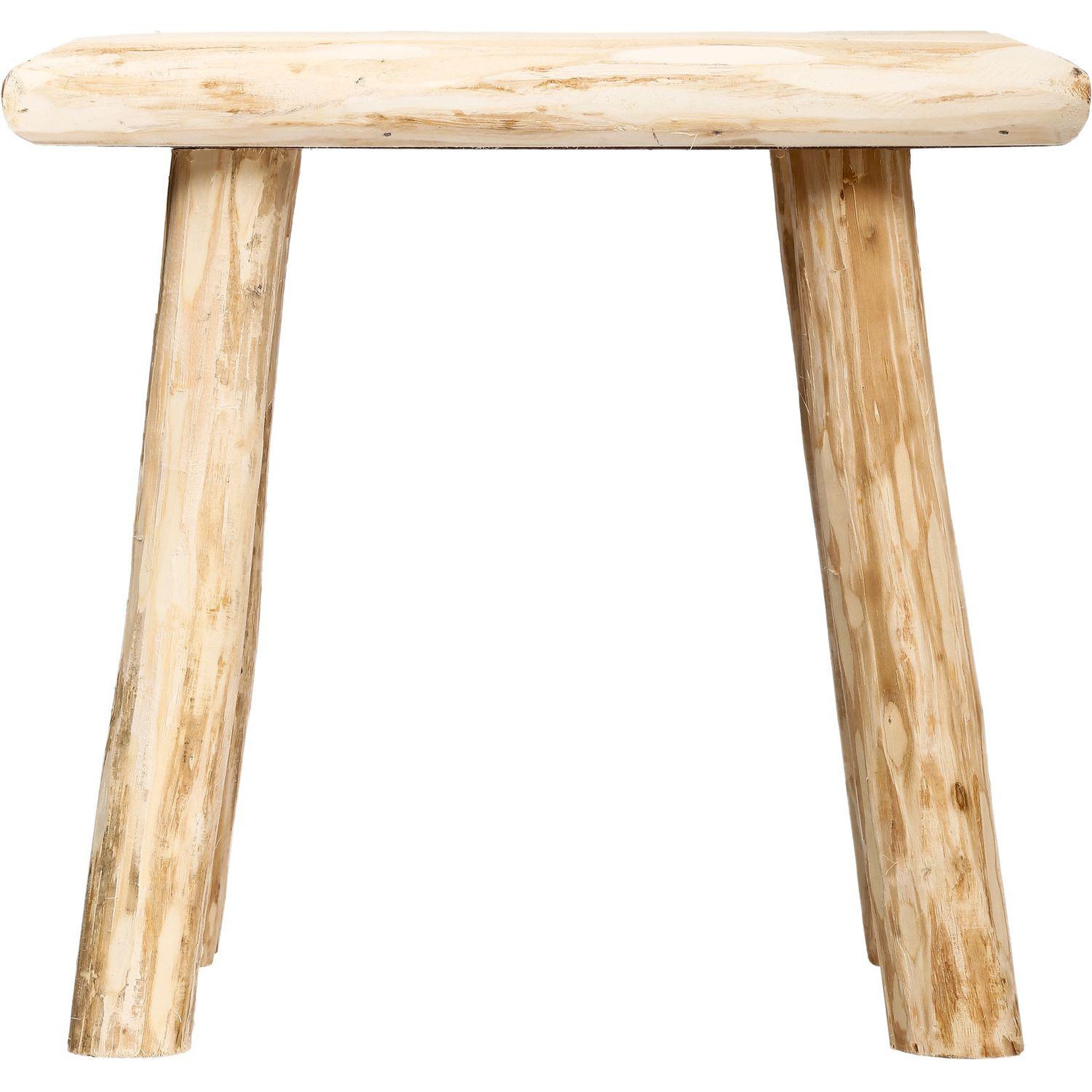 Voir la diapositive 3 : ATMOSPHERA Tabouret en bois woody - h. 32 cm - naturel