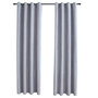 Voir la diapositive 2 : VIDAXL Rideaux occultants avec anneaux en metal 2 pcs Gris 140x245 cm