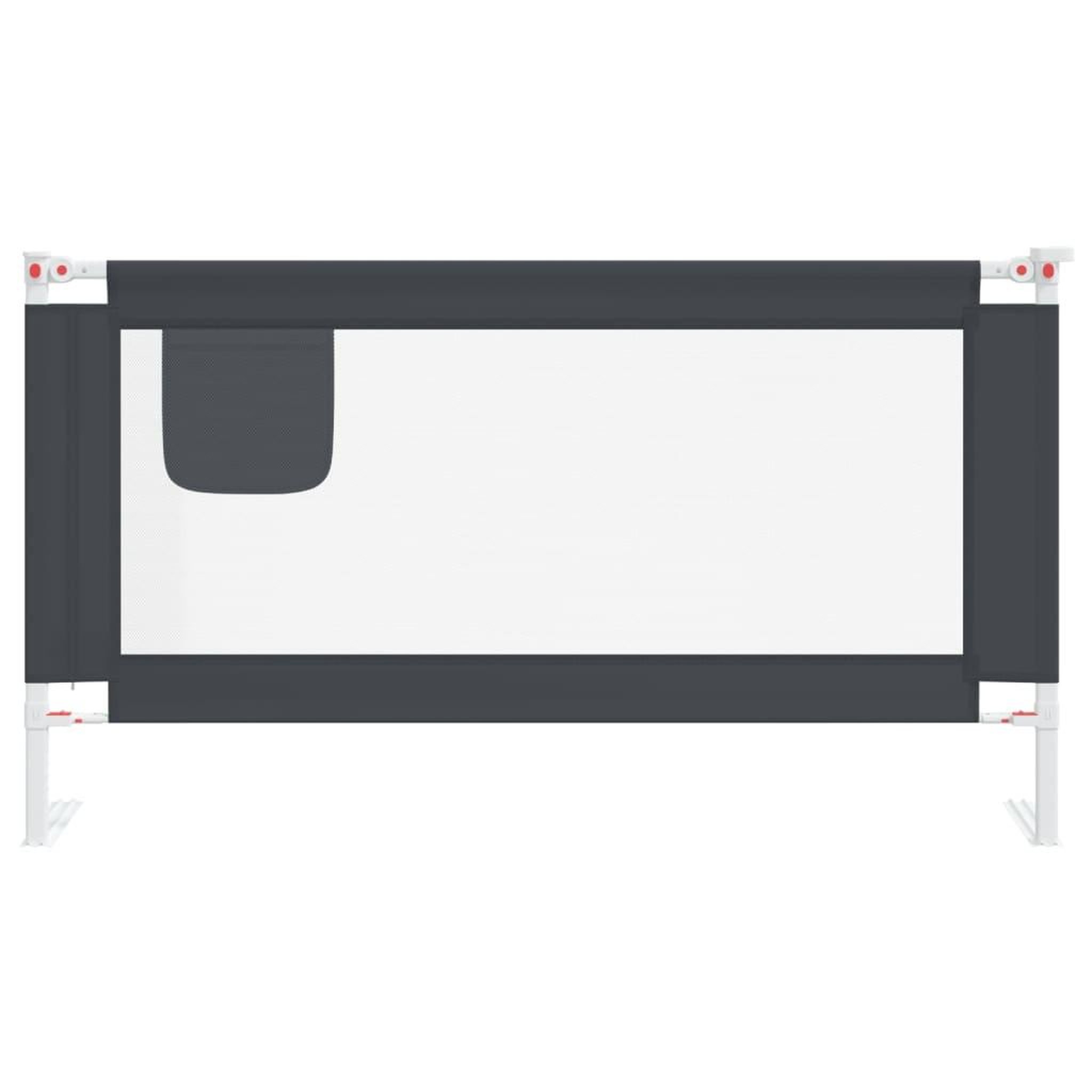 Voir la diapositive 4 : VIDAXL Barriere de securite de lit d'enfant Gris fonce 150x25 cm Tissu