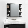 Voir la diapositive 4 : VIDAXL Armoire à miroir avec LED noir 70x16,5x60 cm