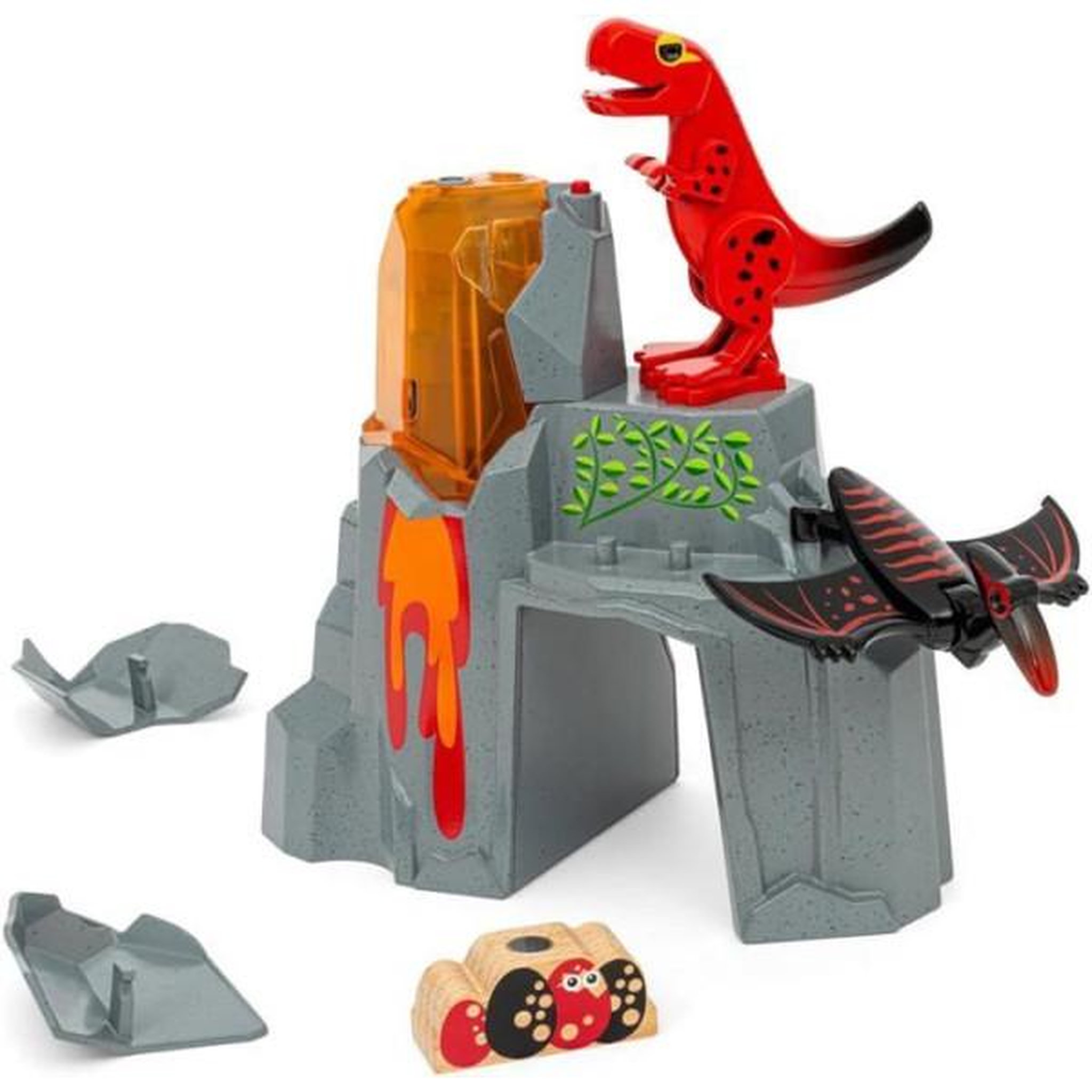 Voir la diapositive 4 : Brio Brio Volcan en Eruption Dinosaure - Accessoire pour Circuit de Train en Bois - Action de Jeu sans Pile/avec Aimant - des 3 Ans -
