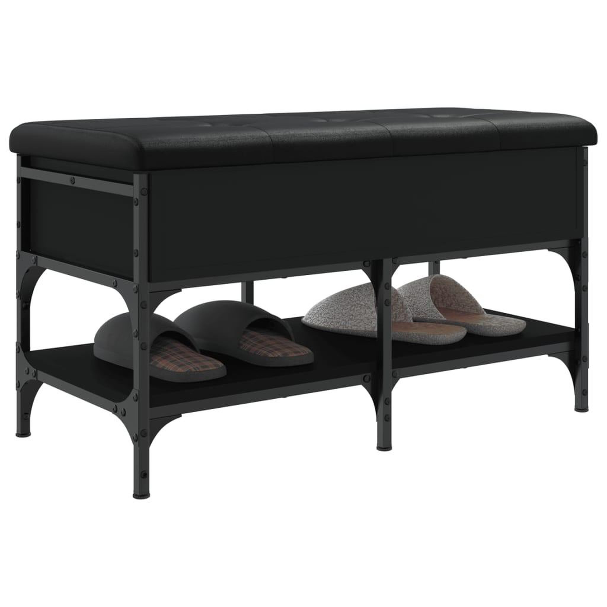 Voir la diapositive 5 : VIDAXL Banc a chaussures noir 82x42x45 cm bois d'ingenierie
