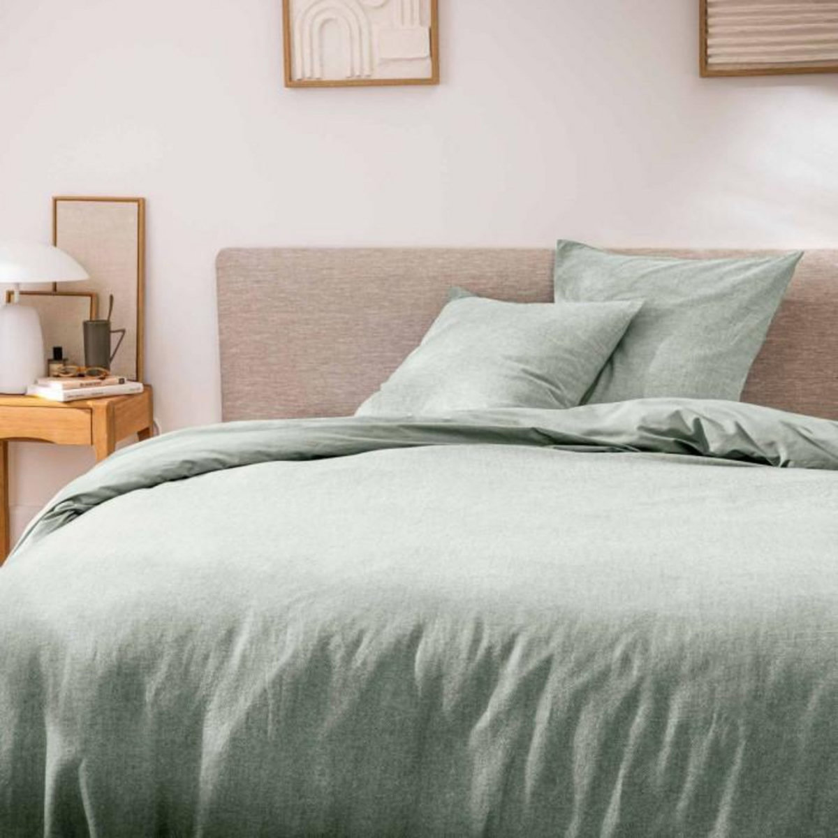 Paris Prix Parure de Lit 3 Pièces  Meline  260x240cm Sauge