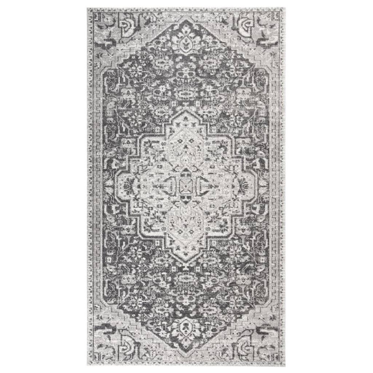 VIDAXL Tapis a tissage plat d'exterieur 115x170 cm Gris clair