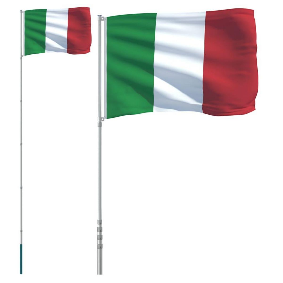 VIDAXL Drapeau de l'Italie et mat 5,55 m Aluminium