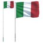 Voir la diapositive 2 : VIDAXL Drapeau de l'Italie et mat 5,55 m Aluminium