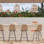 Voir la diapositive 6 : Rendez vous déco Lot de 2 chaises de bar de jardin 63 cm en résine tressée marron-Tiptur