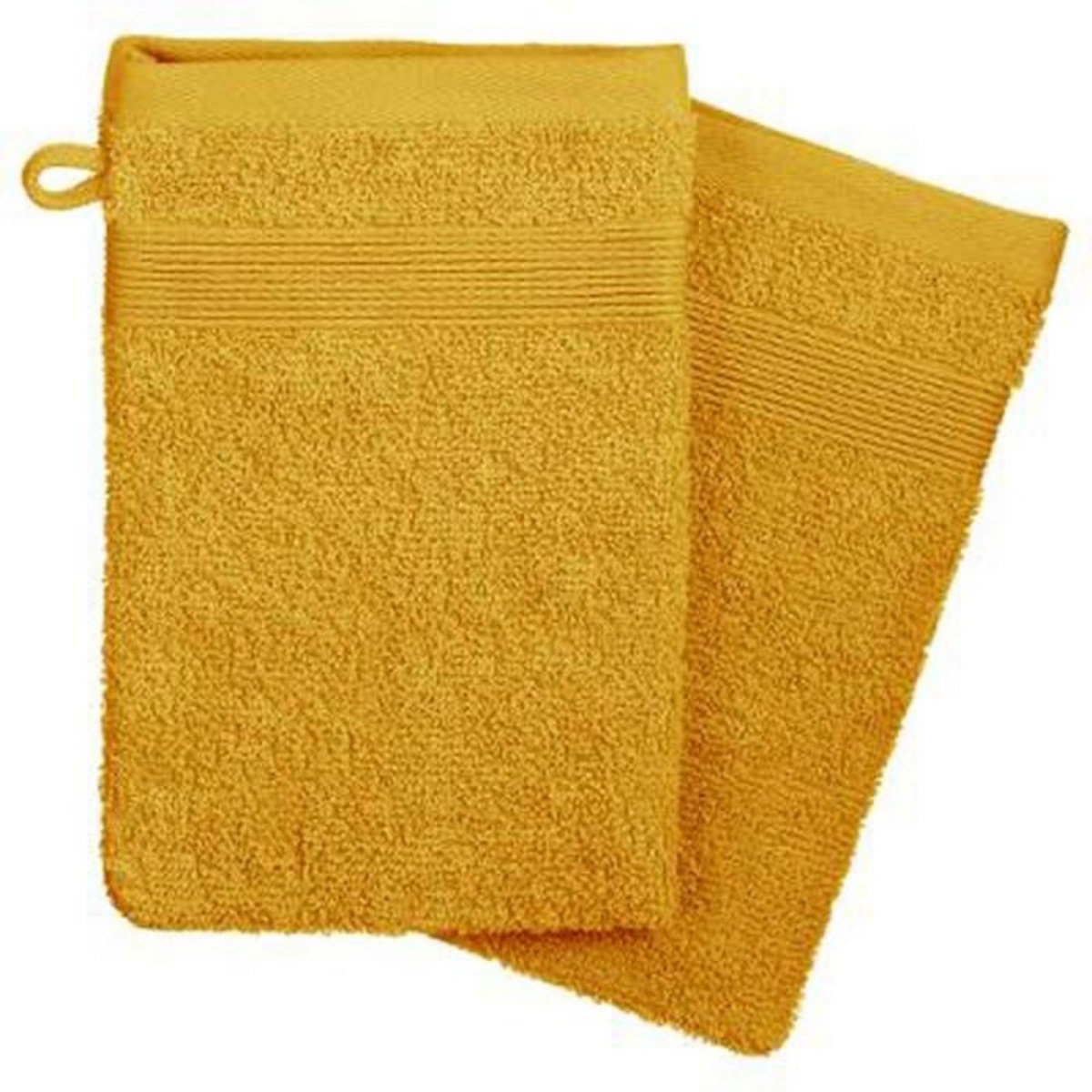 ATMOSPHERA Lot de 2 Gants de Toilette  Confort  15x21cm Ocre