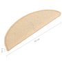 Voir la diapositive 6 : VIDAXL Tapis de marches d'escalier 15 pcs Creme 56x17x3 cm