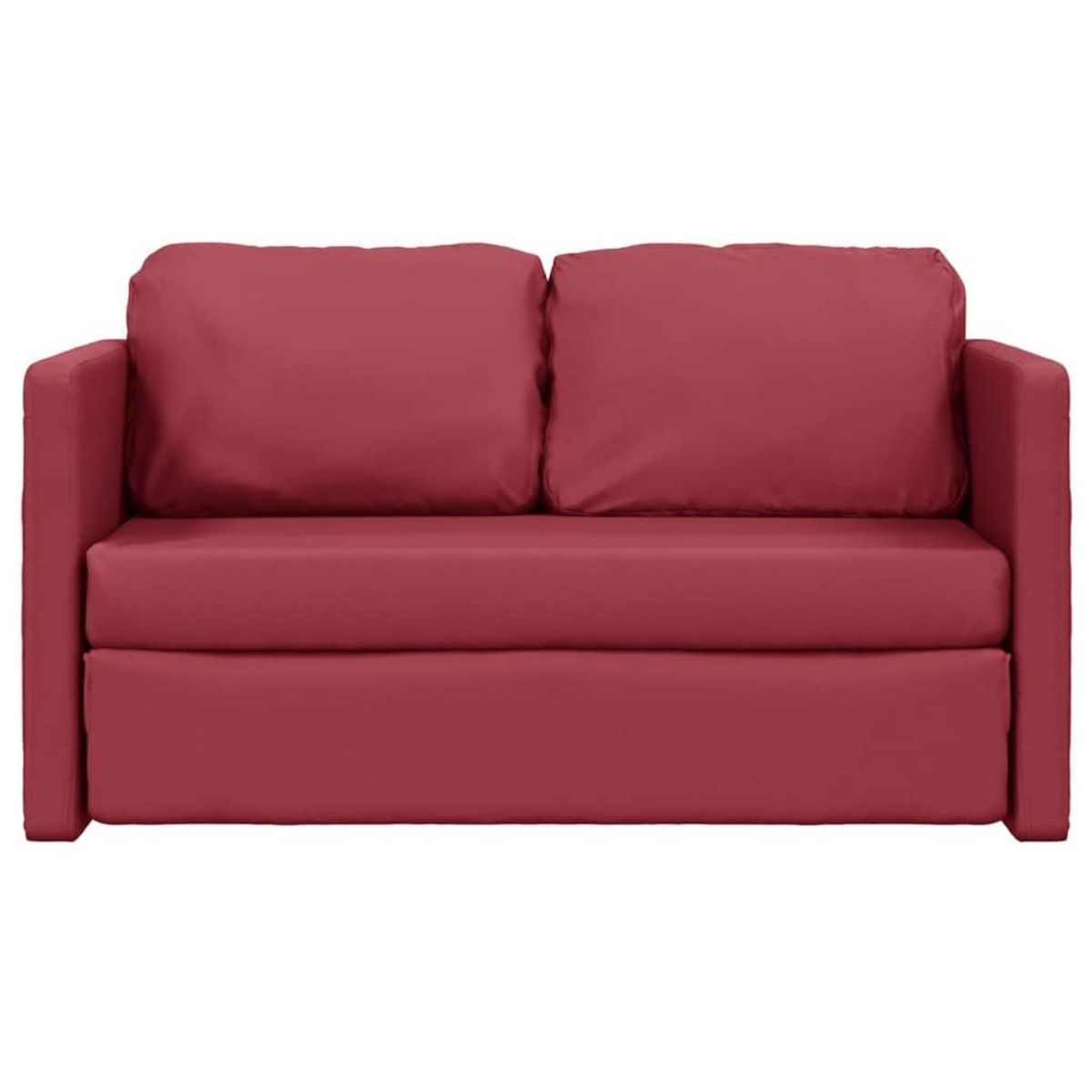 VIDAXL Canape-lit 2 en 1 rouge bordeaux 112x174x55 cm similicuir