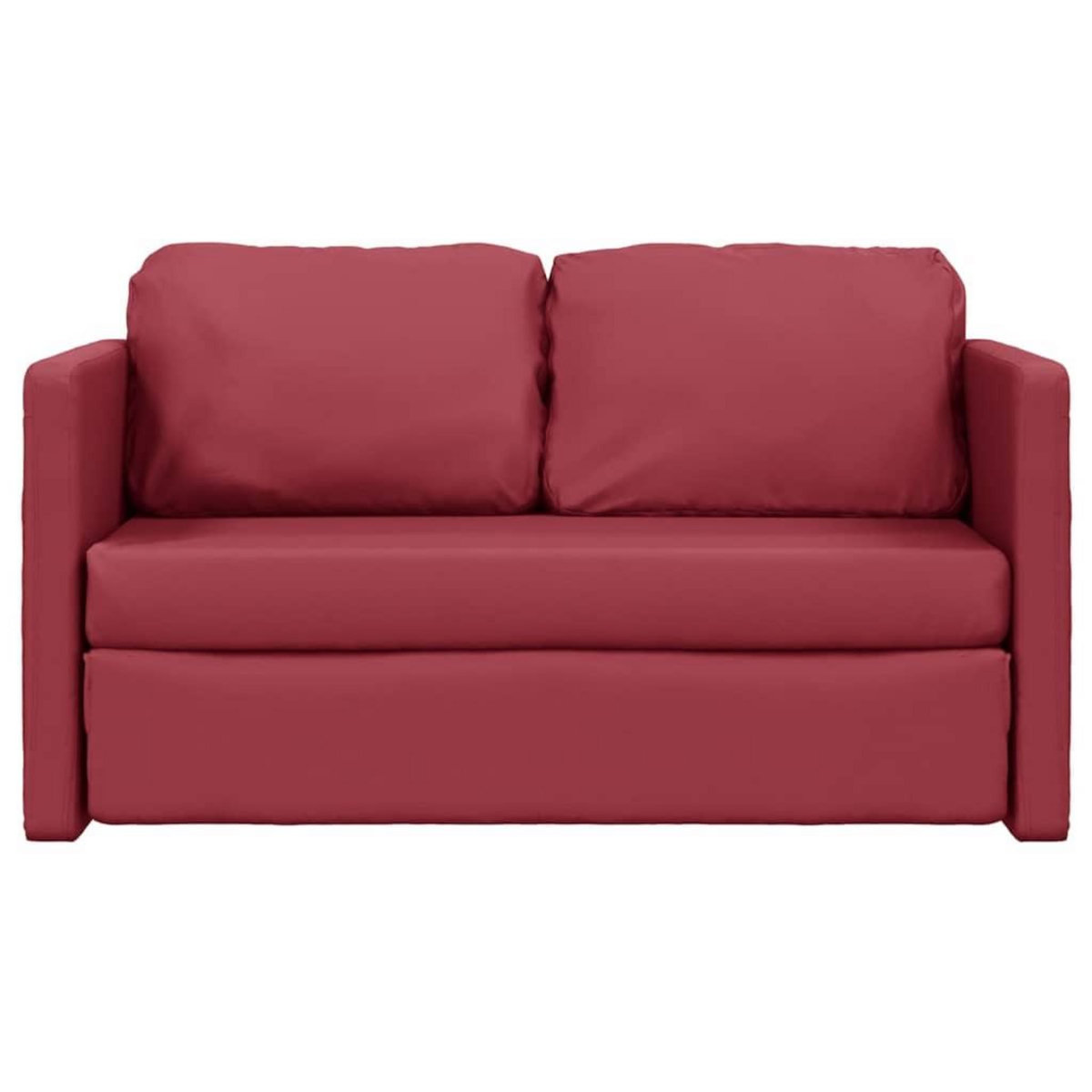 VIDAXL Canape-lit 2 en 1 rouge bordeaux 112x174x55 cm similicuir