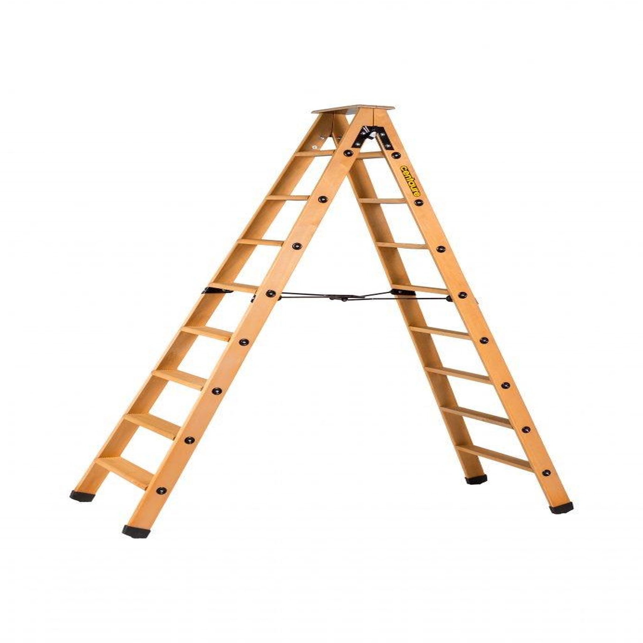 Centaure Escabeau double accès bois 2x8 marches + tablette - hauteur de travail 3,25m