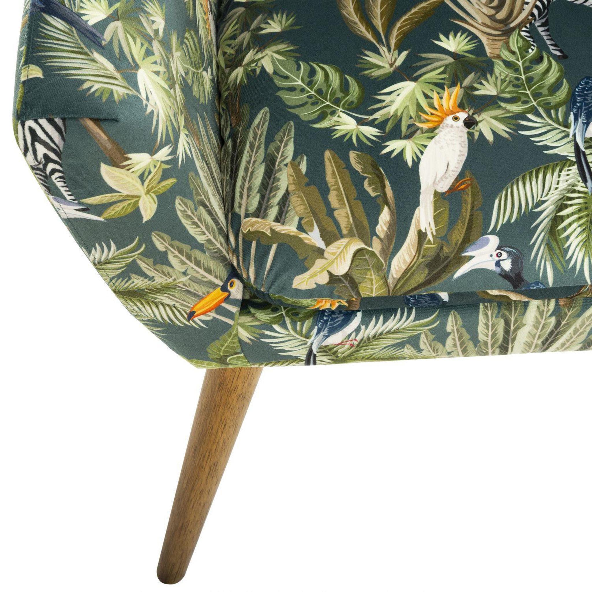 Voir la diapositive 3 : ATMOSPHERA Fauteuil de table effet velours Sango - Imprimé jungle