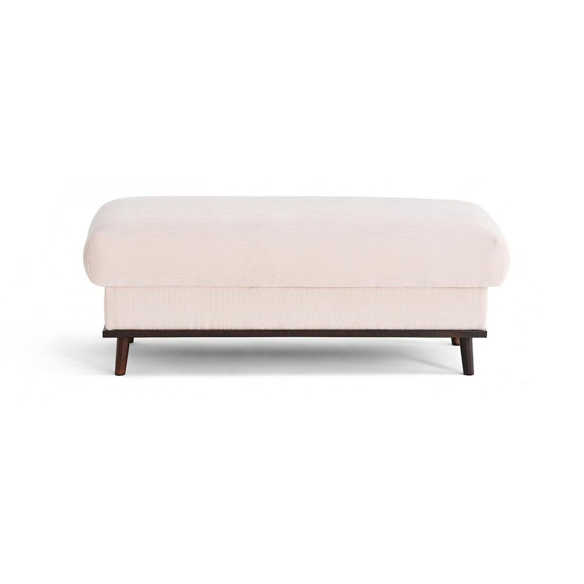 LISA DESIGN Albane - pouf en velours côtelé pieds bois foncé