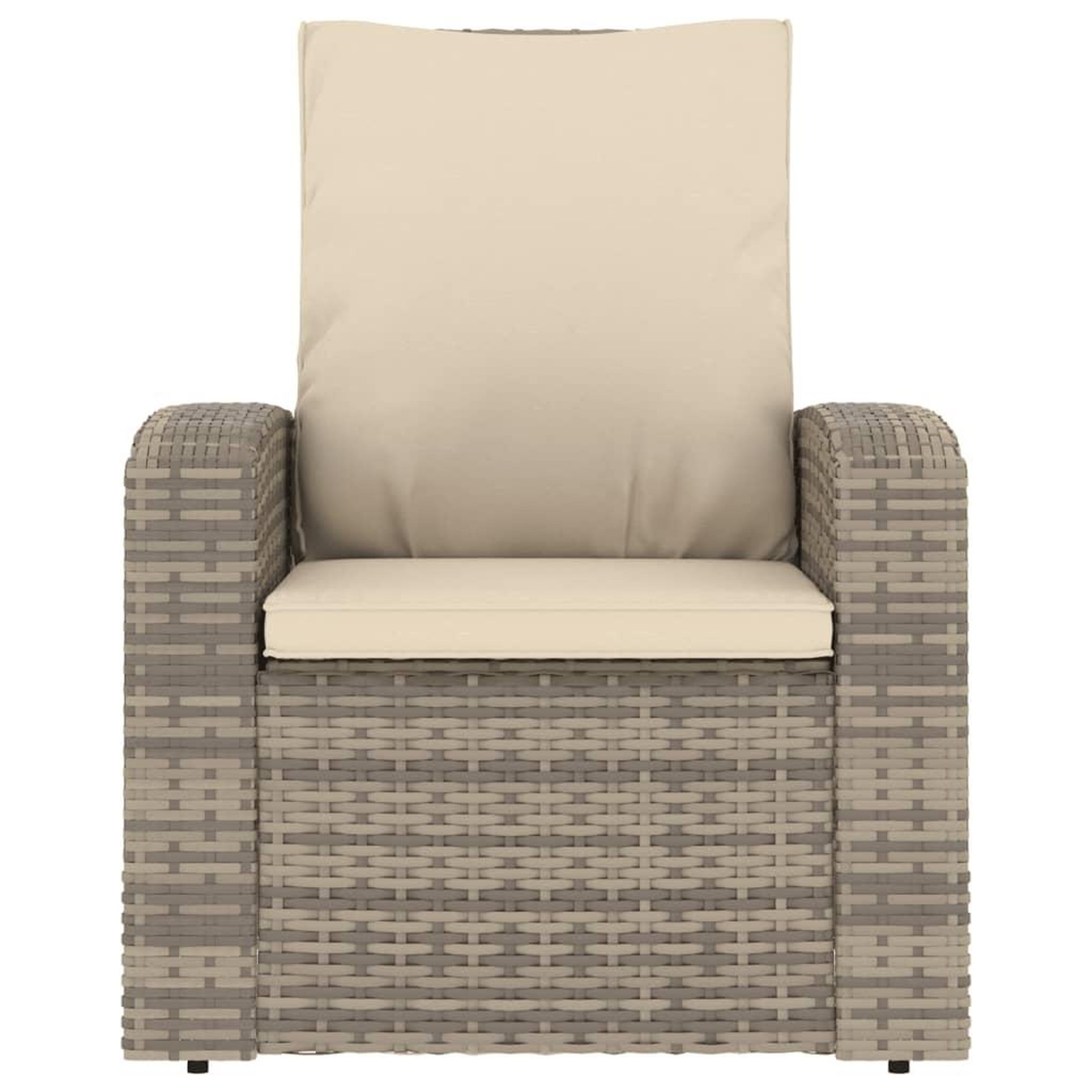 Voir la diapositive 3 : VIDAXL Fauteuil inclinable de jardin avec coussins marron clair rotin