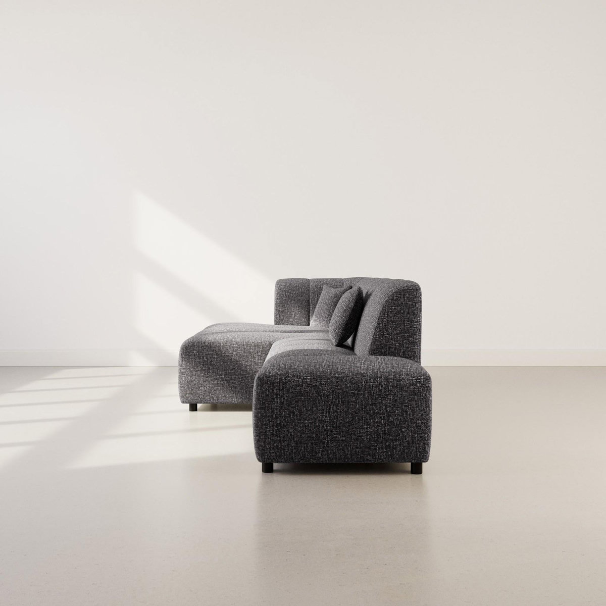 LISA DESIGN Curtis - canapé d'angle gauche 4 places sans accoudoir en tissu texturé