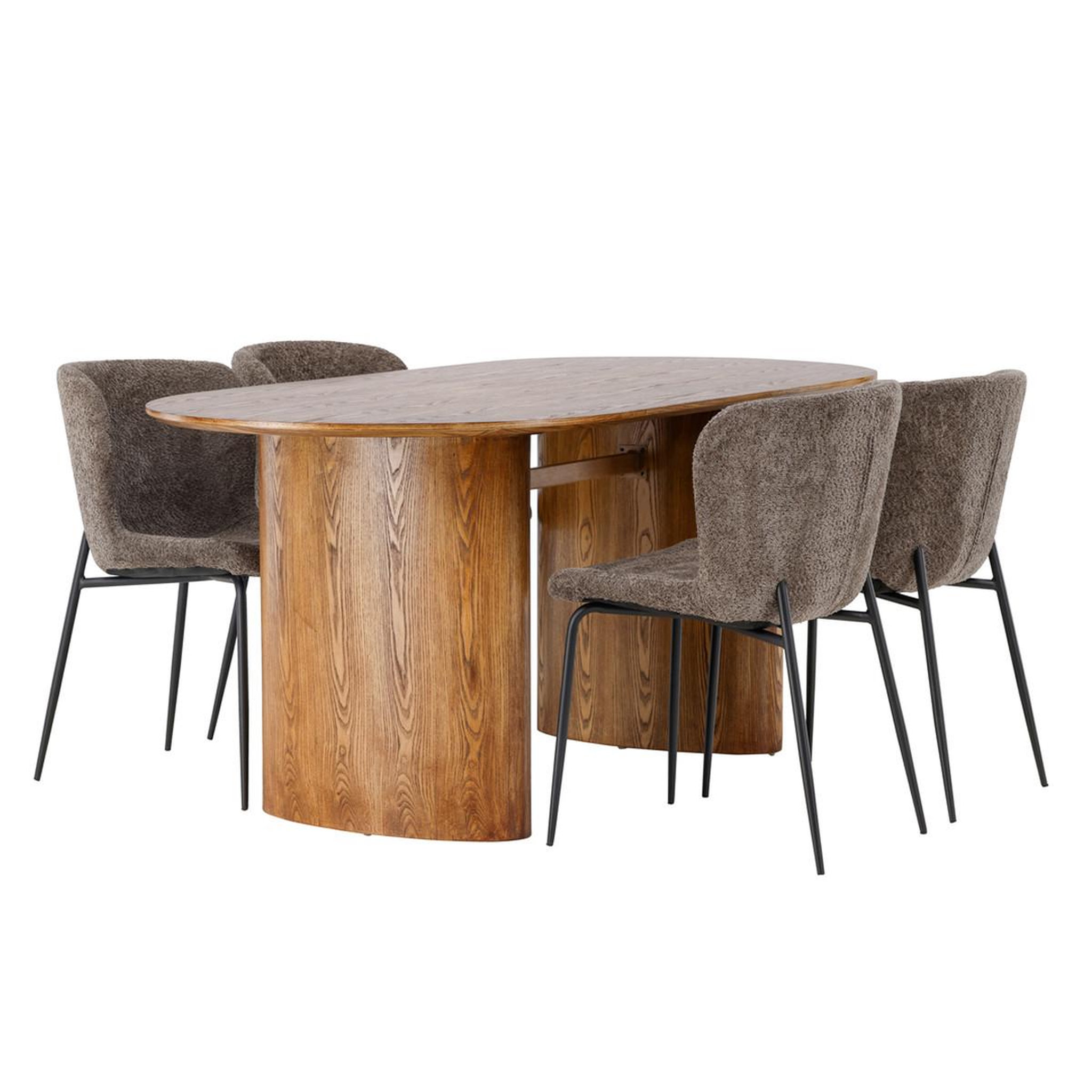 Paris Prix Ensemble table à manger & 4 chaises  isolde & modesto  180cm naturel & marron