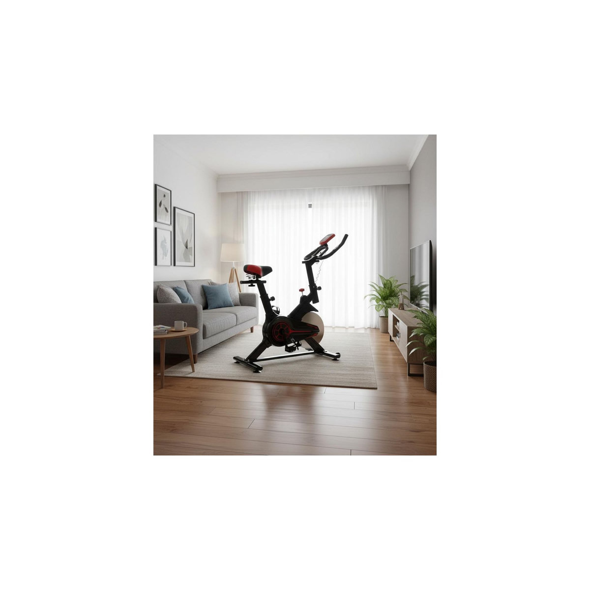 O'Fitness Vélo d'appartement spinning - O'Fitness - Compteur 5 fonctions - Roue d'intertie : 6 Kg