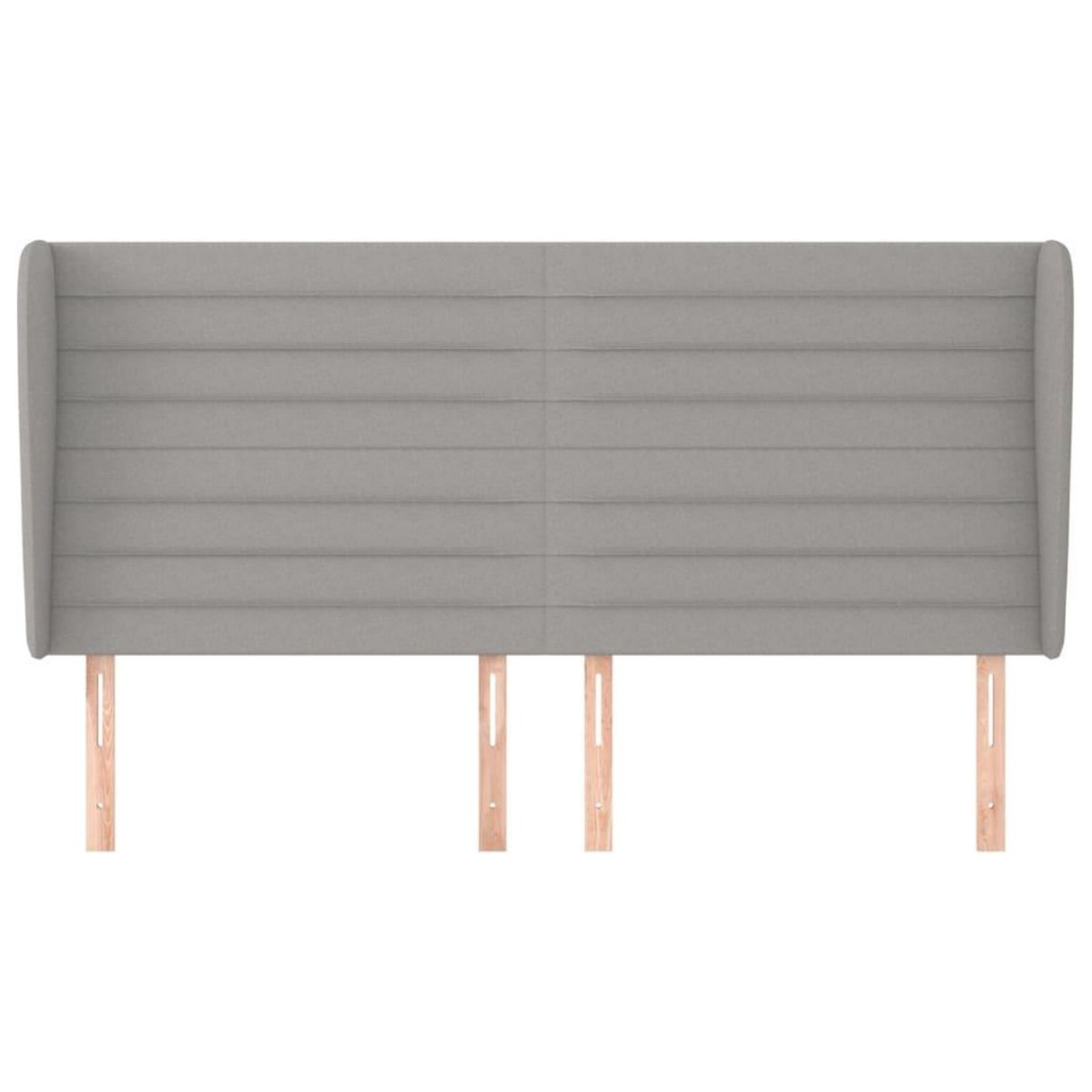 VIDAXL Tete de lit avec oreilles Gris clair 163x23x118/128 cm Tissu