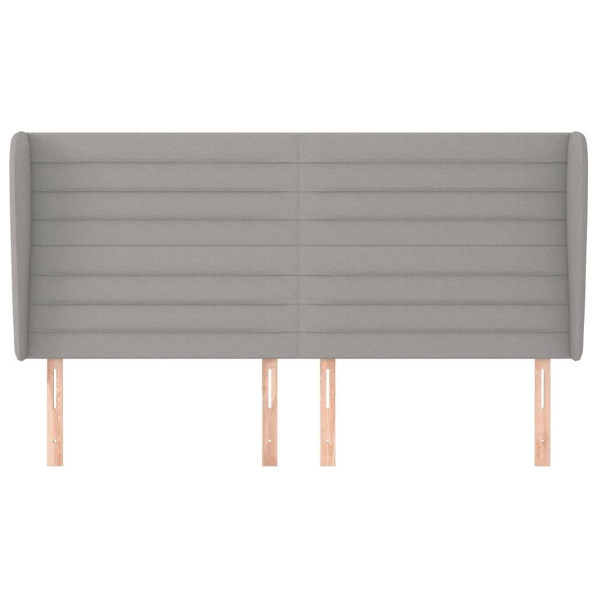 VIDAXL Tete de lit avec oreilles Gris clair 163x23x118/128 cm Tissu