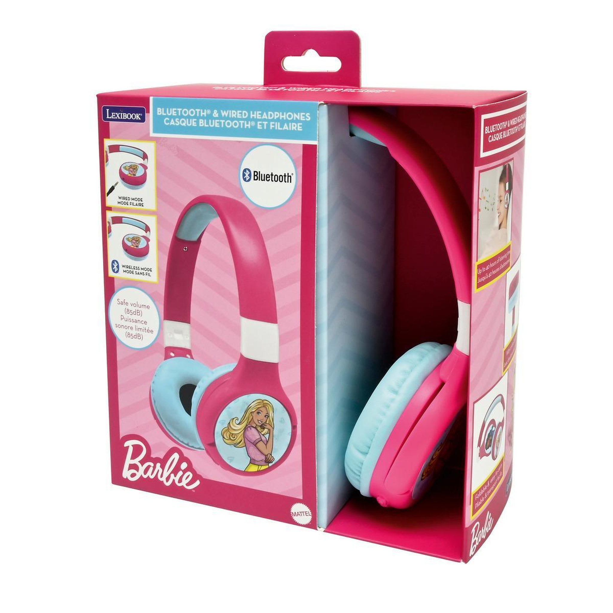Voir la diapositive 2 : Lexibook Casque 2 en 1 Barbie Bluetooth et Filaire avec limitation de son