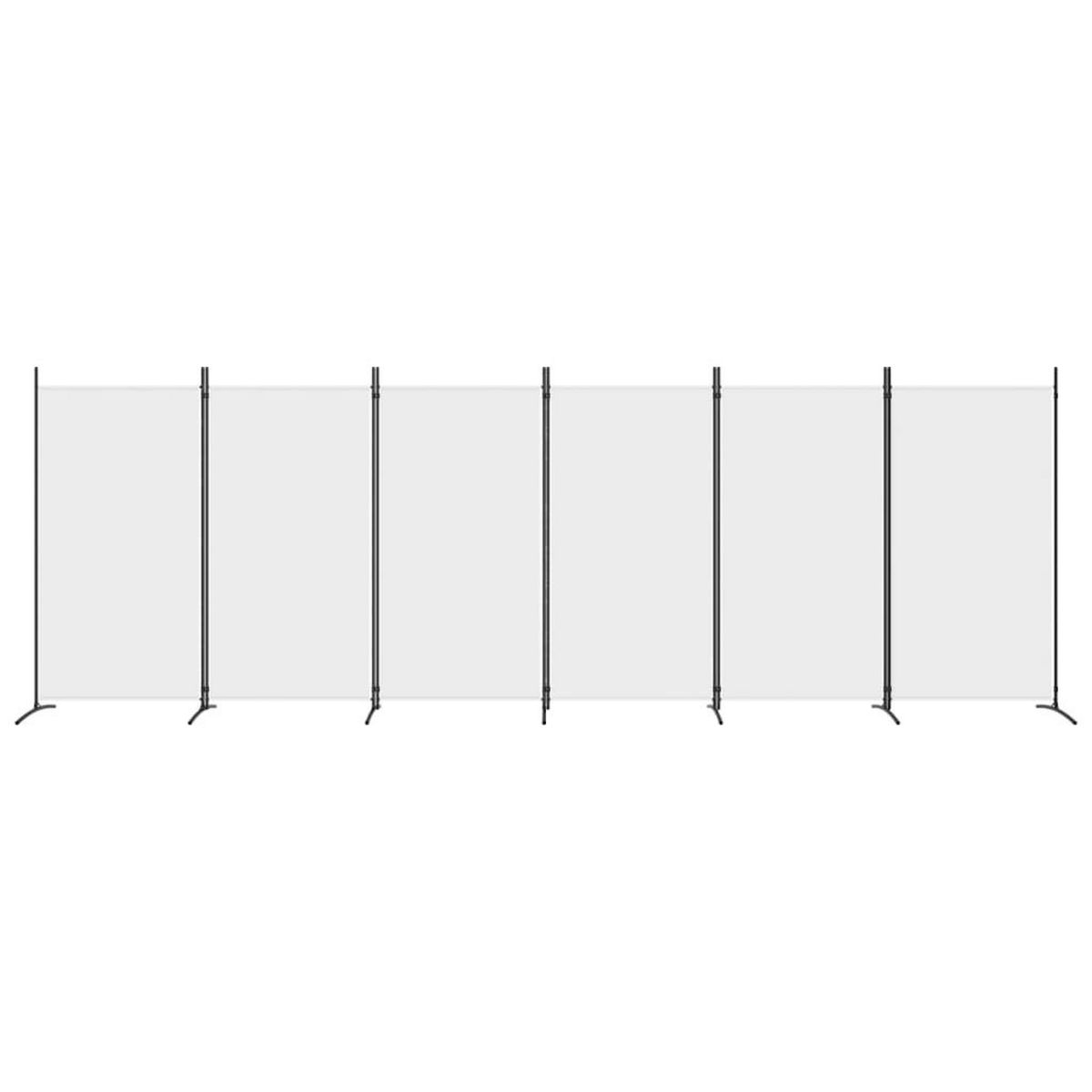 VIDAXL Cloison de separation 6 panneaux Blanc 520x180 cm Tissu